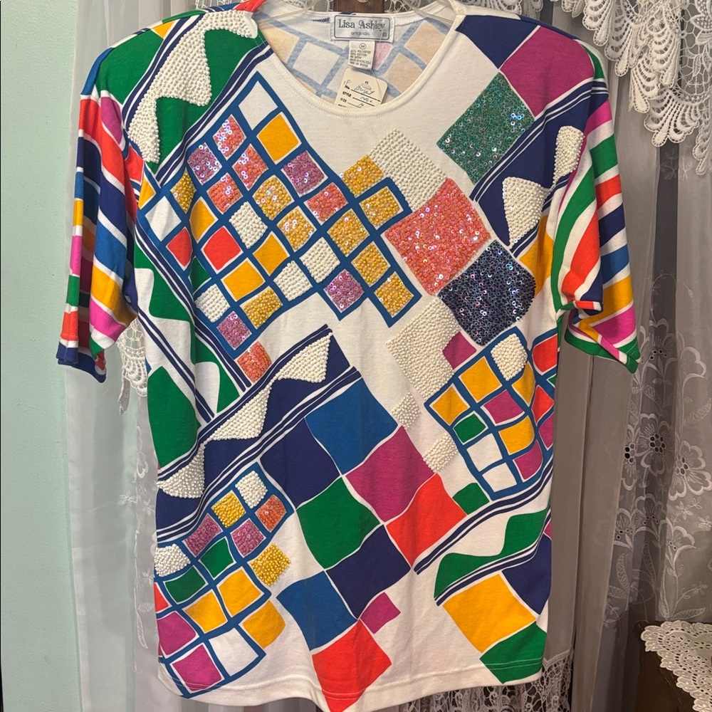 Vintage Lisa Ashley Originals Detailed Geometric Embellished Sequins & Beads NWT